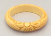 BB170 custard flower carved chunky bangle